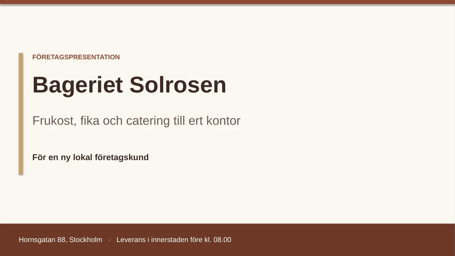 Bild 1 av 5 i Groks presentation för Bageriet Solrosen