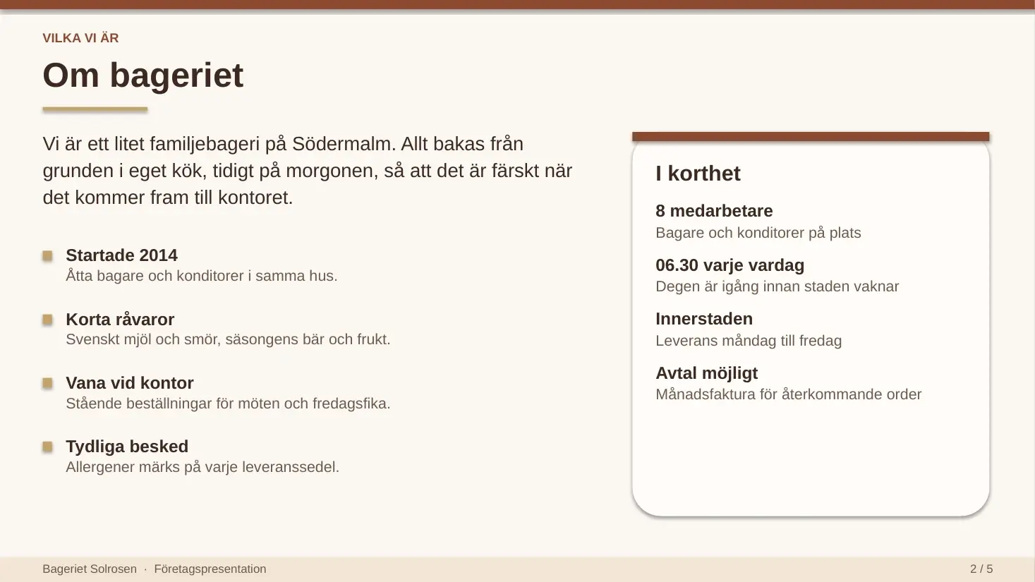 Bild 2 av 5 i Groks presentation för Bageriet Solrosen
