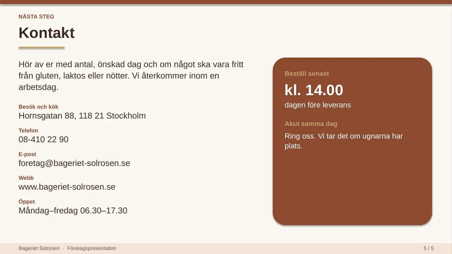 Bild 5 av 5 i Groks presentation för Bageriet Solrosen